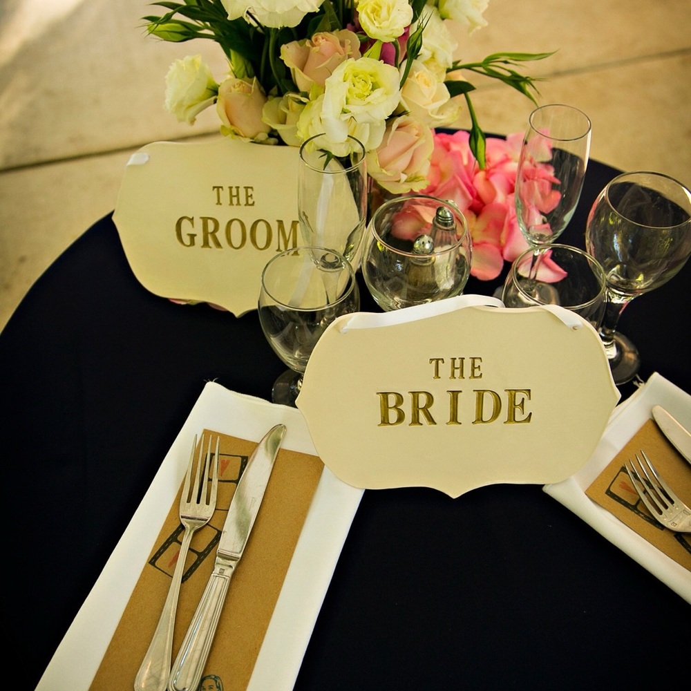 Bride & Groom Hanging Wedding Chair Signs